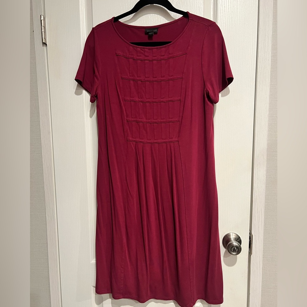 J. Jill Red Casual Sundress Crew Neck Midi